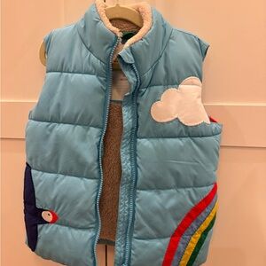 Mini Boden Blue and Cream Reversible Vest